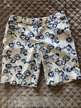 Talbots Blue Floral Bermuda Shorts
